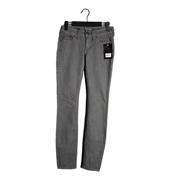 NWT Afflliction Women's‎ Raquel Fleur Gray Skinny Jeans Low Rise Size 24 - Picture 1 of 9
